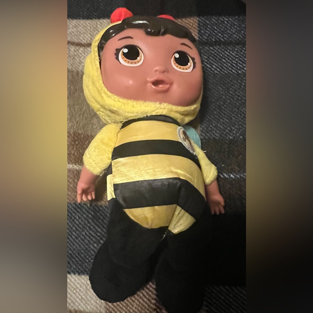 Disney plushie dressed up as a bee